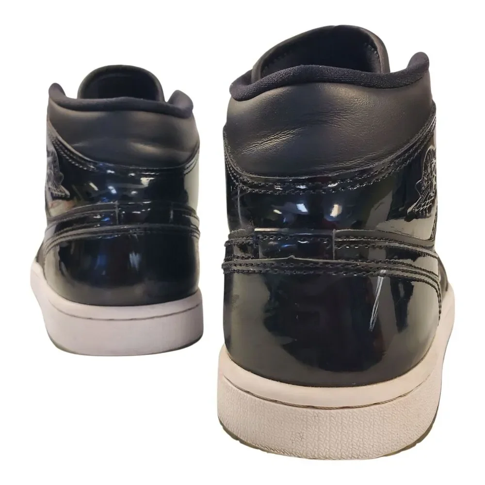 NIKE AIR JORDAN 1 MID SE Mens Size 8 Black SPACE JAM Patent Leather DV1308-004
